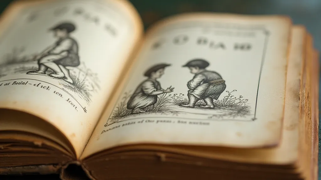 Antique children's book pages