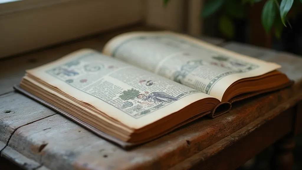 Vintage book on a wooden table