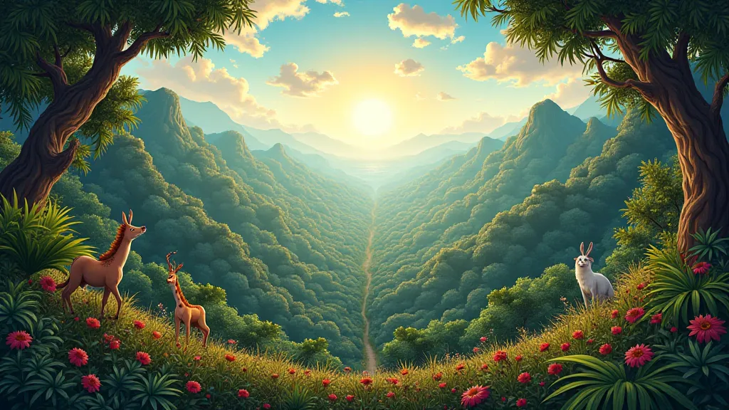 Vibrant jungle scene