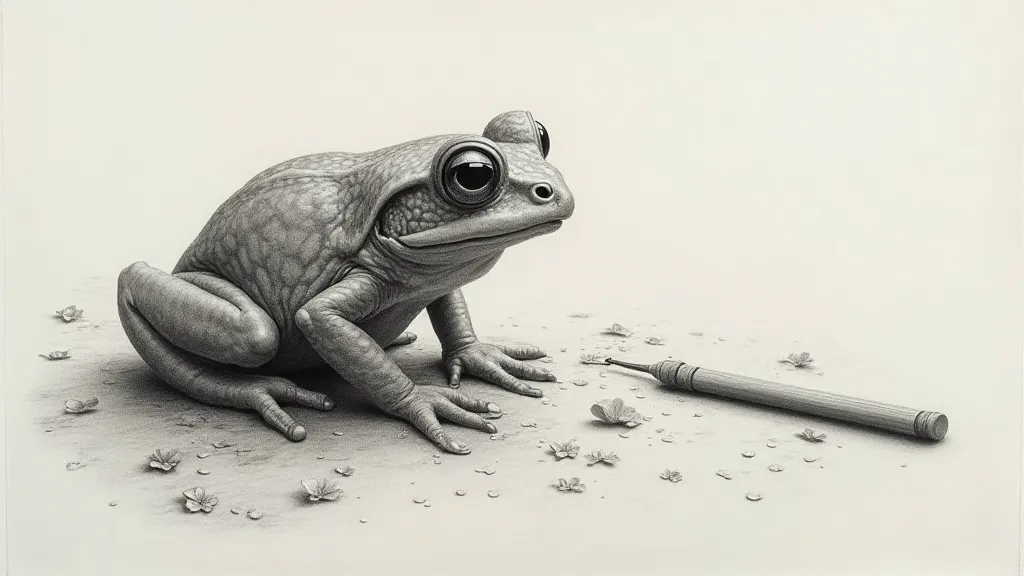 Arnold Lobel's charcoal sketch of a frog