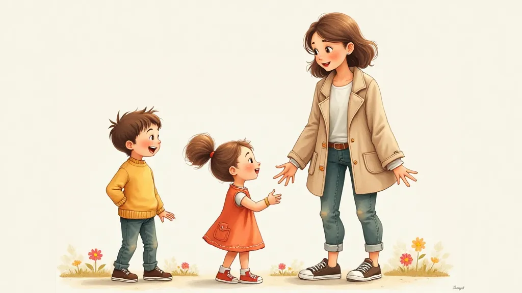 Two young children saying please and thank you