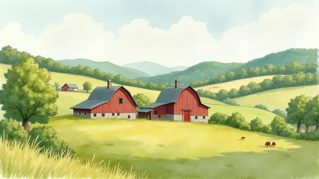 Watercolor painting of a Vermont farm